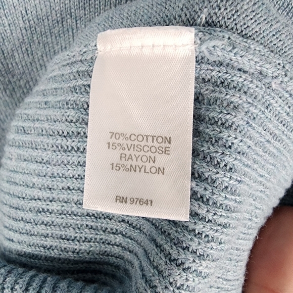 J Jill Ribbed Knit V-neck Blue Sweater Size Small - Picture 4 of 6